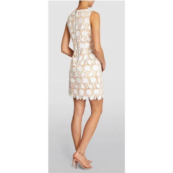 ALICE + OLIVIA WOMEN'S CLYDE SHIFT DRESS, OFF WHITE NWOT Size 8 - Picture 2 of 9